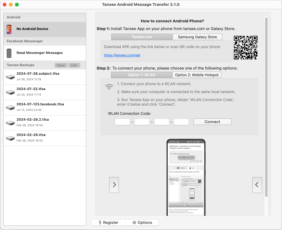 Apri Tansee Android Message Transfer per Mac