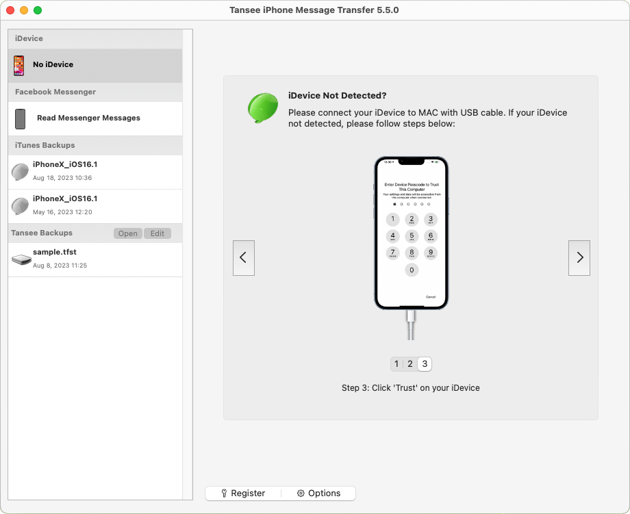 Apri Tansee iPhone Message Transfer per Mac